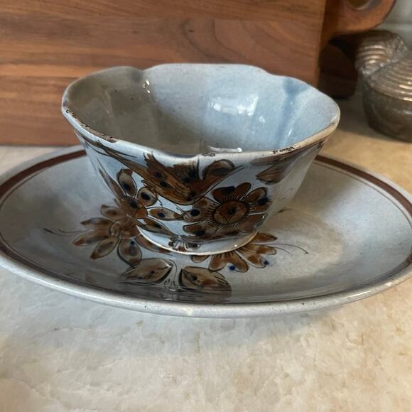 Tonala Mexico small pottery platter and bowl - Picture 12 of 12